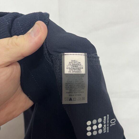 Title Nine Womens Navy Color Performance Stretch Crop Pants Size 10 - Picture 14 of 14